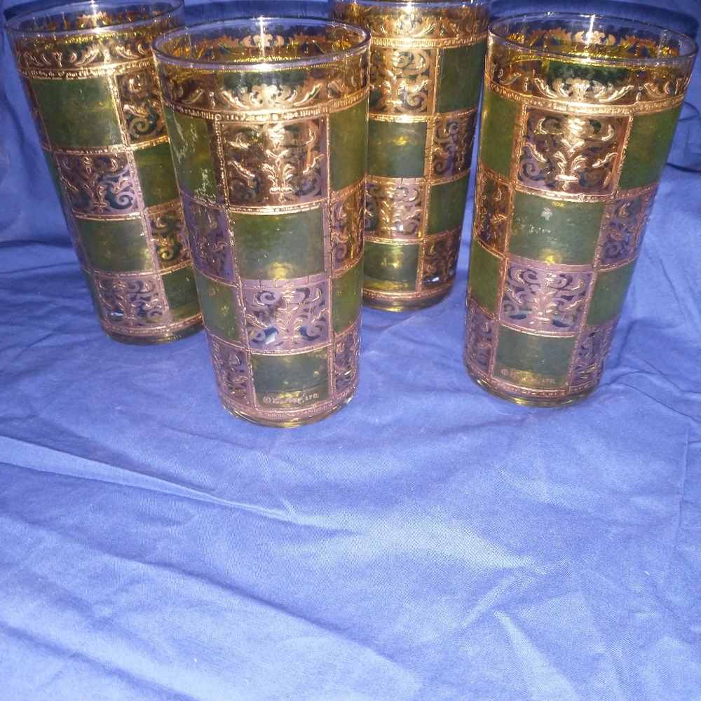 4 VINTAGE CULVER LTD PRADO HIGHBALL COCKTAIL GLASSES